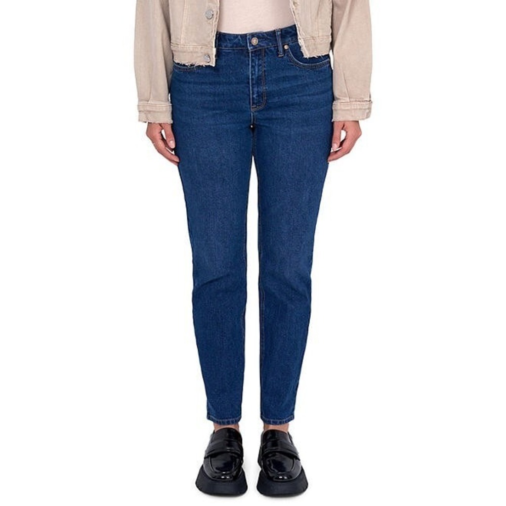 Seven7 Ladies High Rise Slim Straight Jean Size 12 Birch Blue Denim
